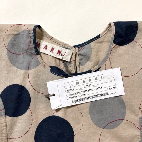 Marni NWT Kids Indigo Cotton Printed Top Size 6 - Picture 6 of 8